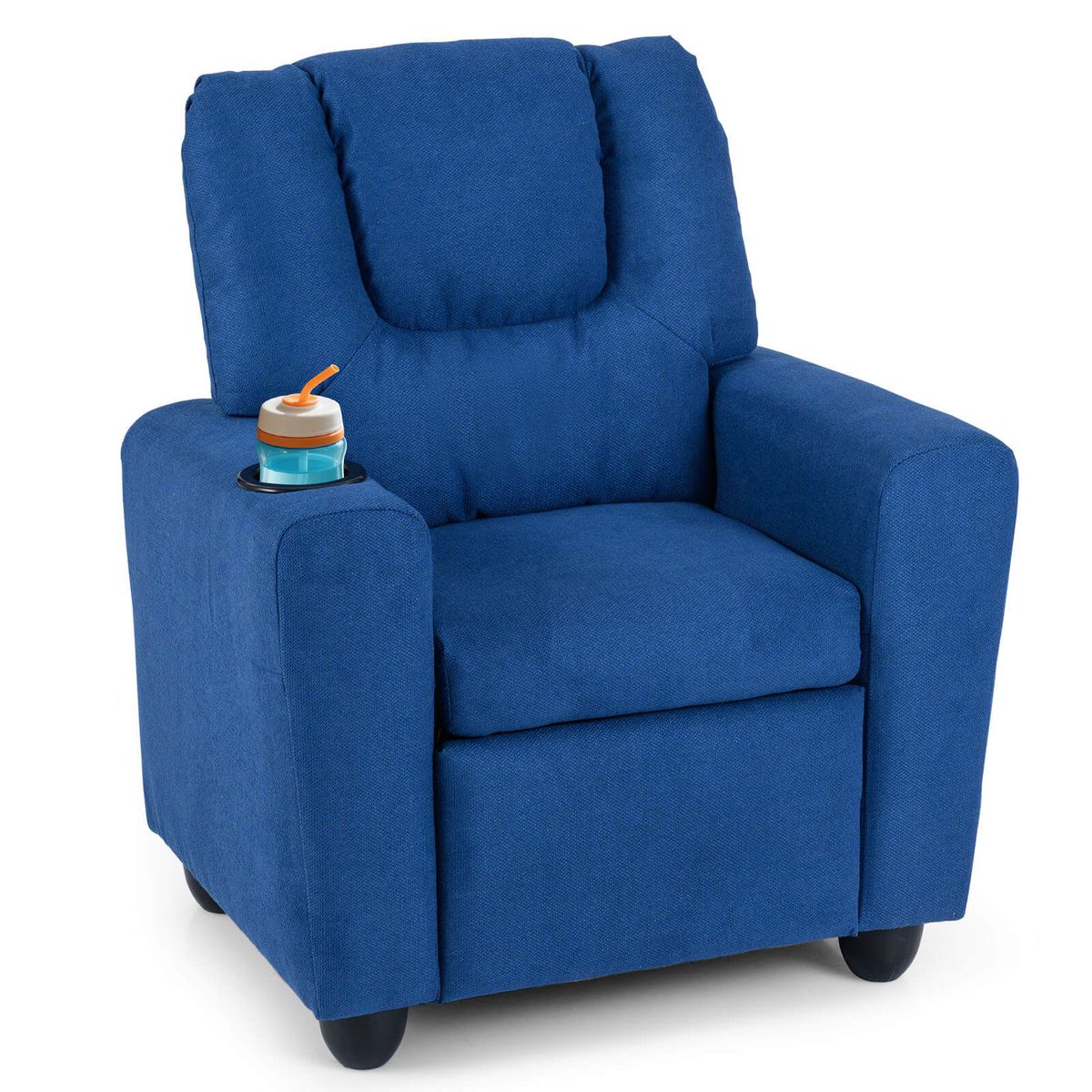 Kids Recliner with Adjustable Backrest and Footrest - Blue