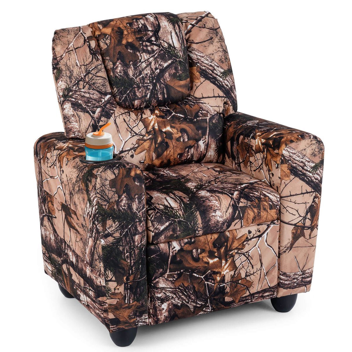 Kids Recliner with Adjustable Backrest and Footrest  - Camouflage