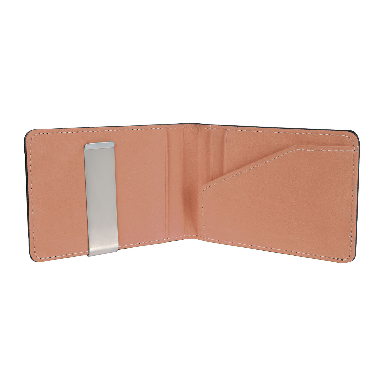RFID Blocking Slim PU Leather Bifold Wallet with Money Clip - Brown