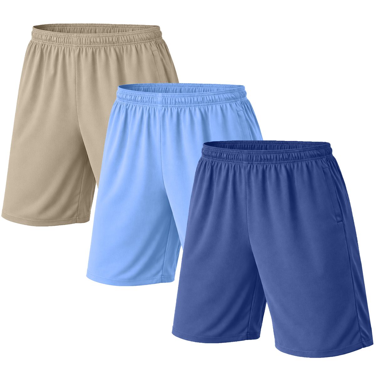 Men&rsquo;s Active Poly Training Shorts (1 or 3-Pack) - MES-010 - KK-LB-RY - XL