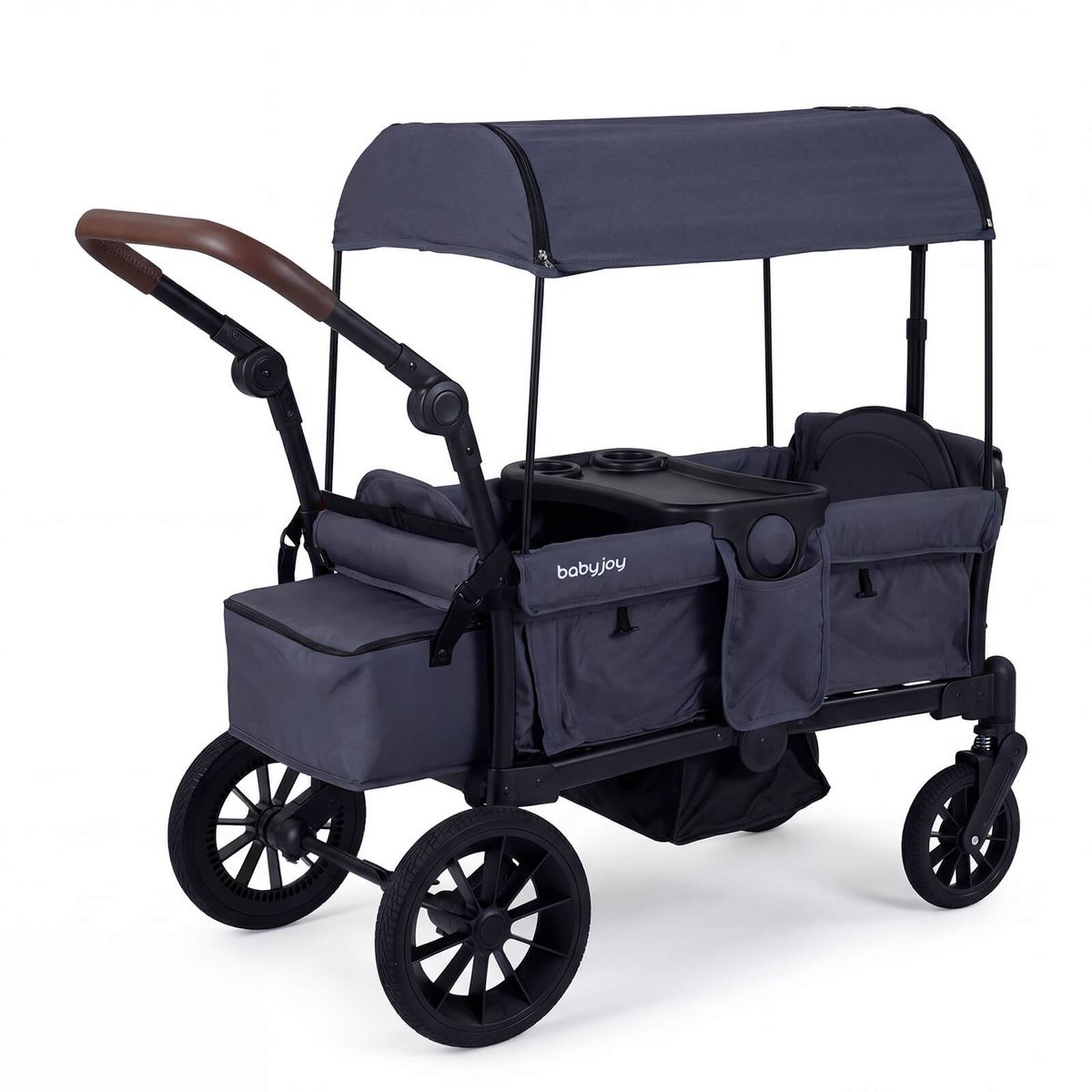 Double Seat Foldable Wagon - Gray