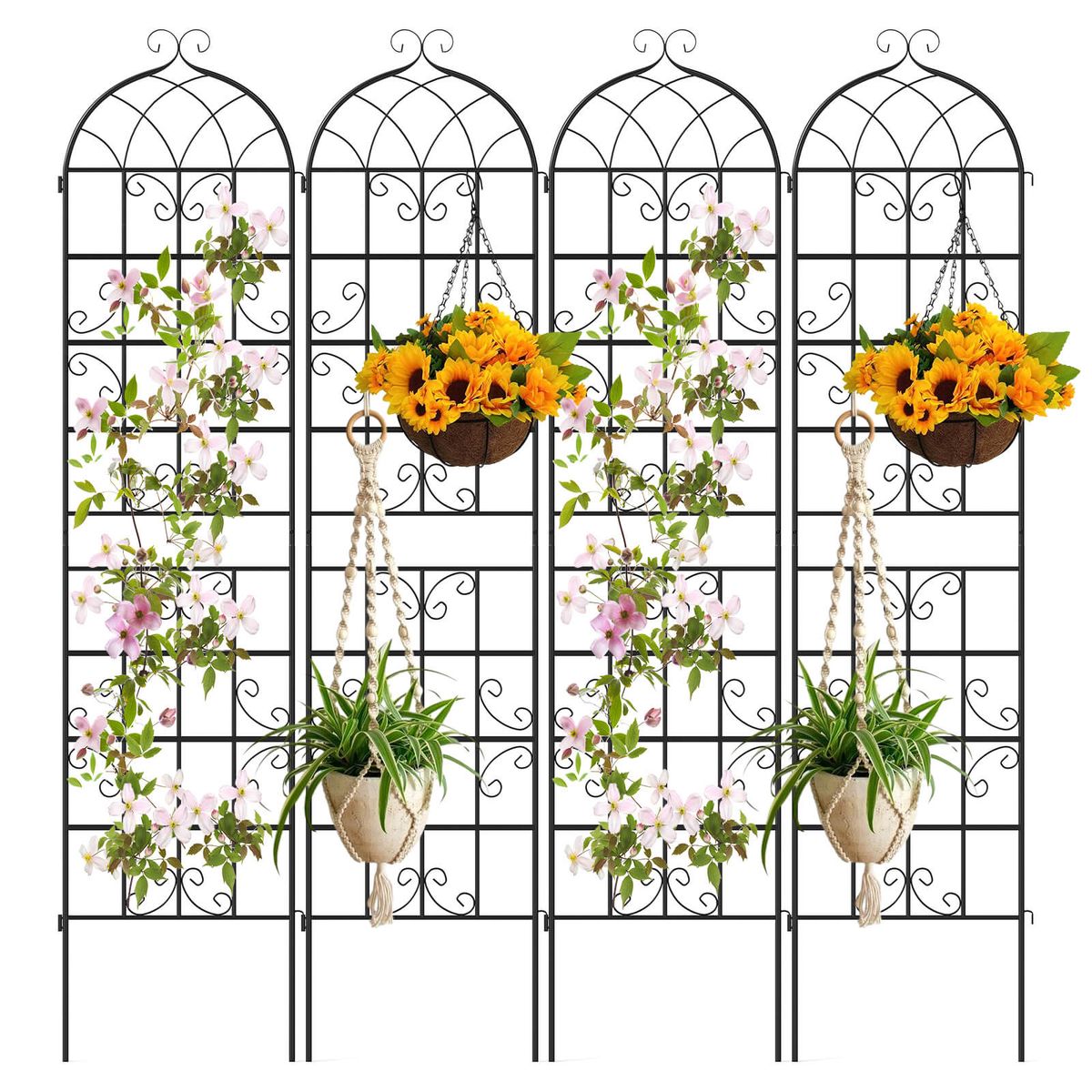 Heavy-Duty Metal Garden Trellis (2 or 4-Pack) - 86” x 20”-4