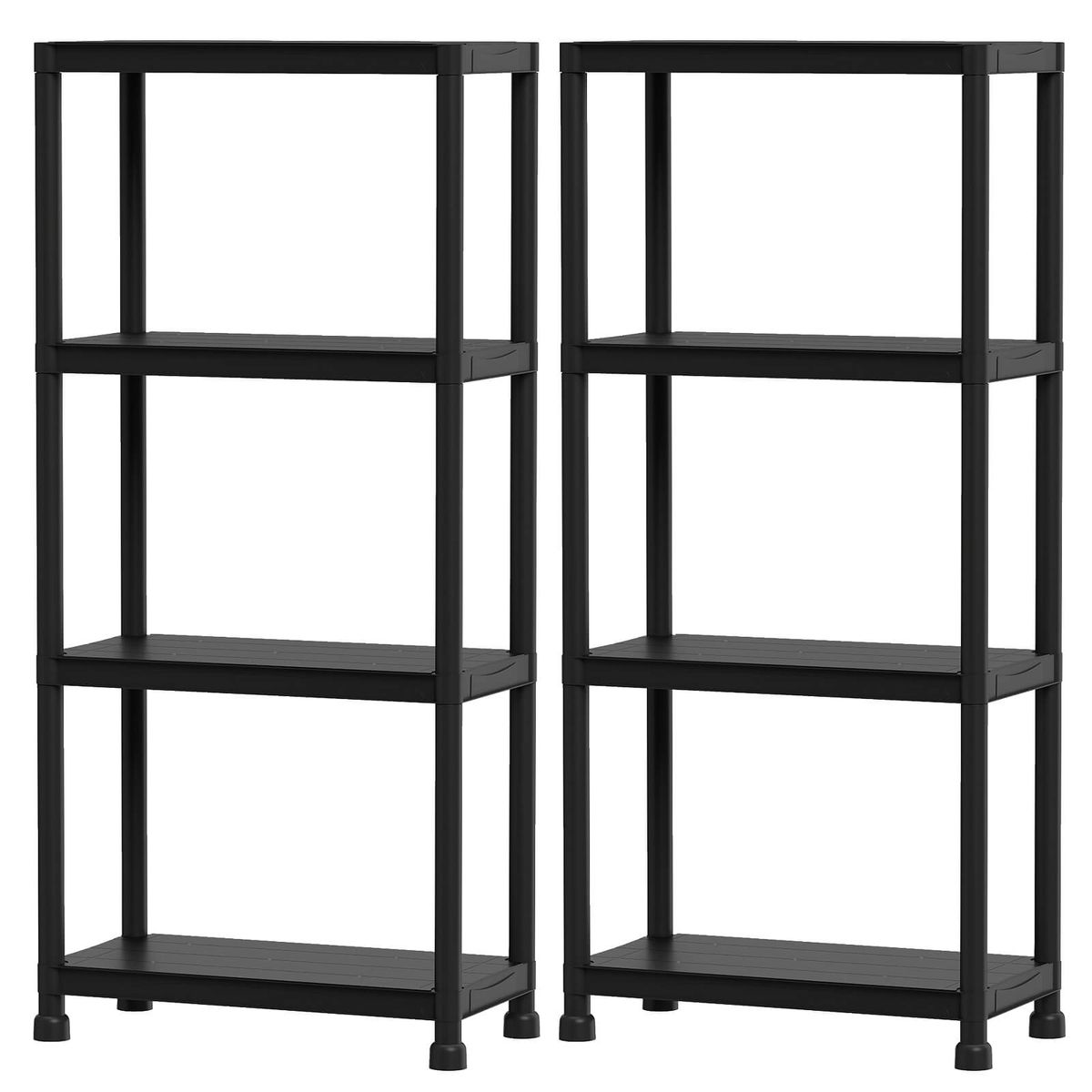 Heavy-Duty Plastic Storage Shelves (1 or 2 Pack) - 4-Tier-2