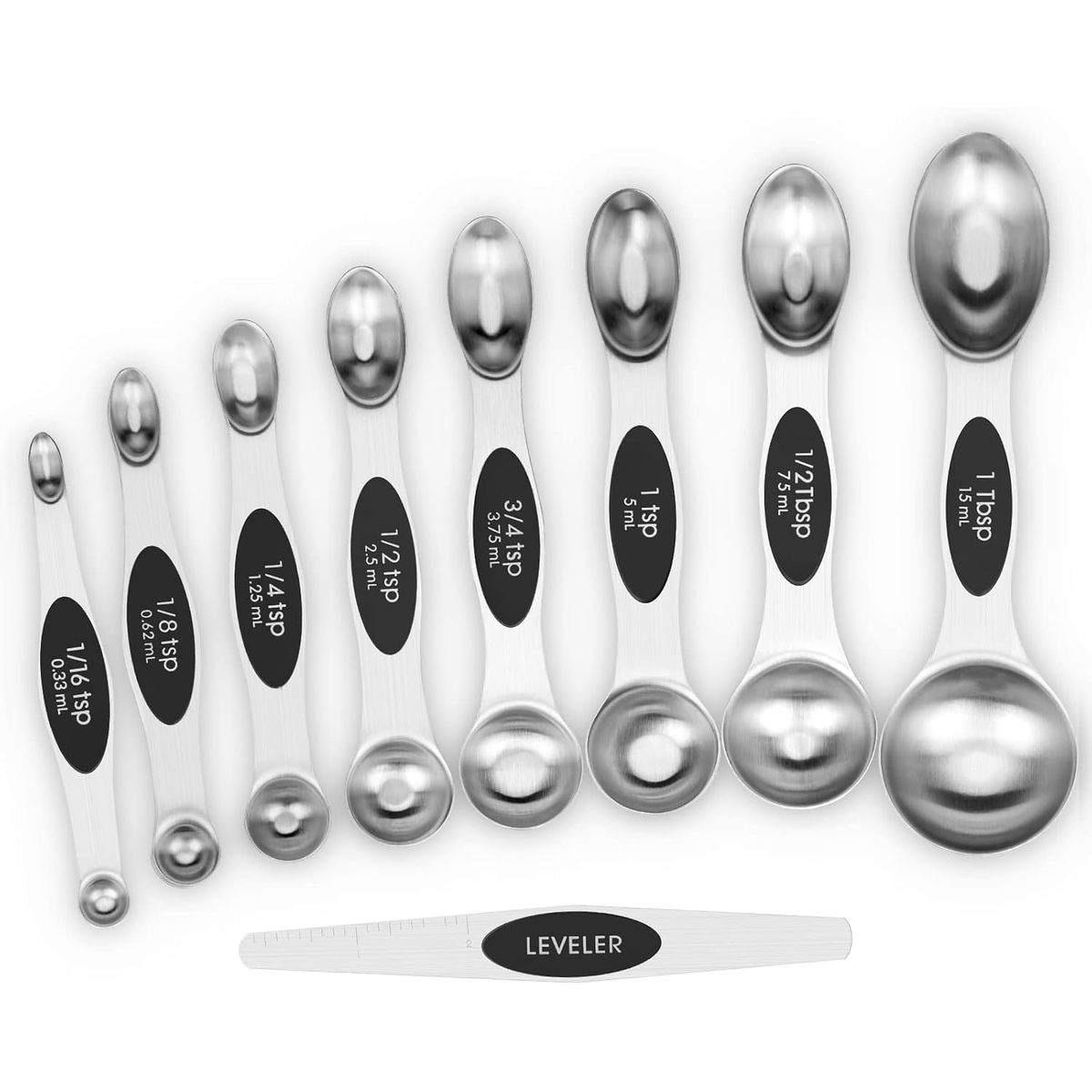 Magnetic Measuring Spoons (9 Piece Set) - Black
