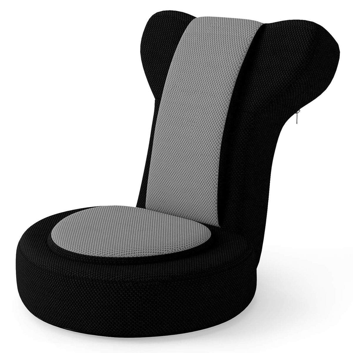 Lazy Sofa Chair with Adjustable Headrest and Backrest - Black + Gray
