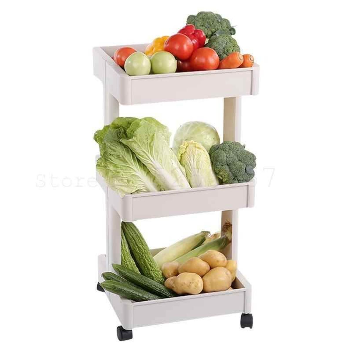 Rolling Utility Cart with Detachable Trays - 3-Tier-15.5”