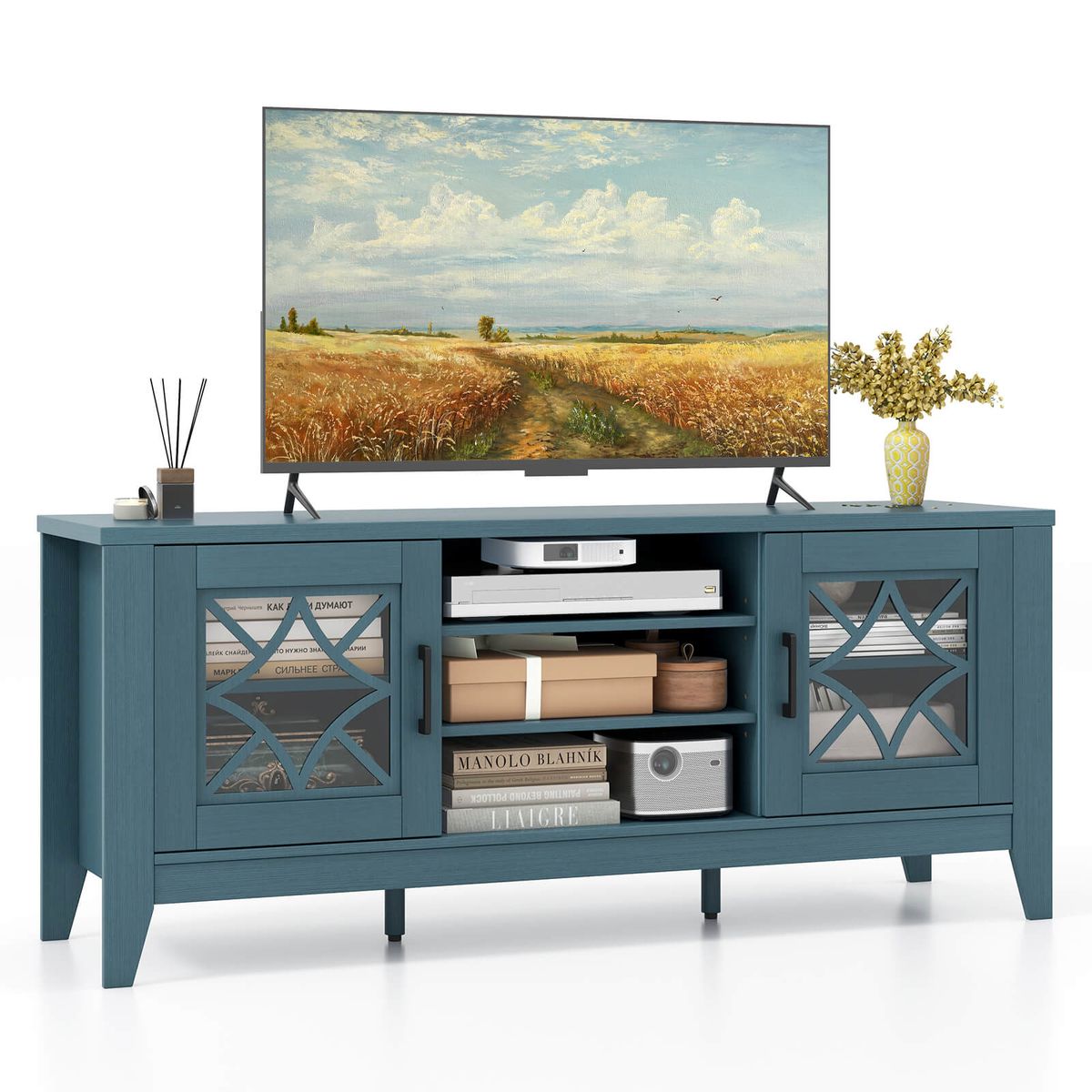 3-Tier TV Stand for TVs up to 65" - Blue