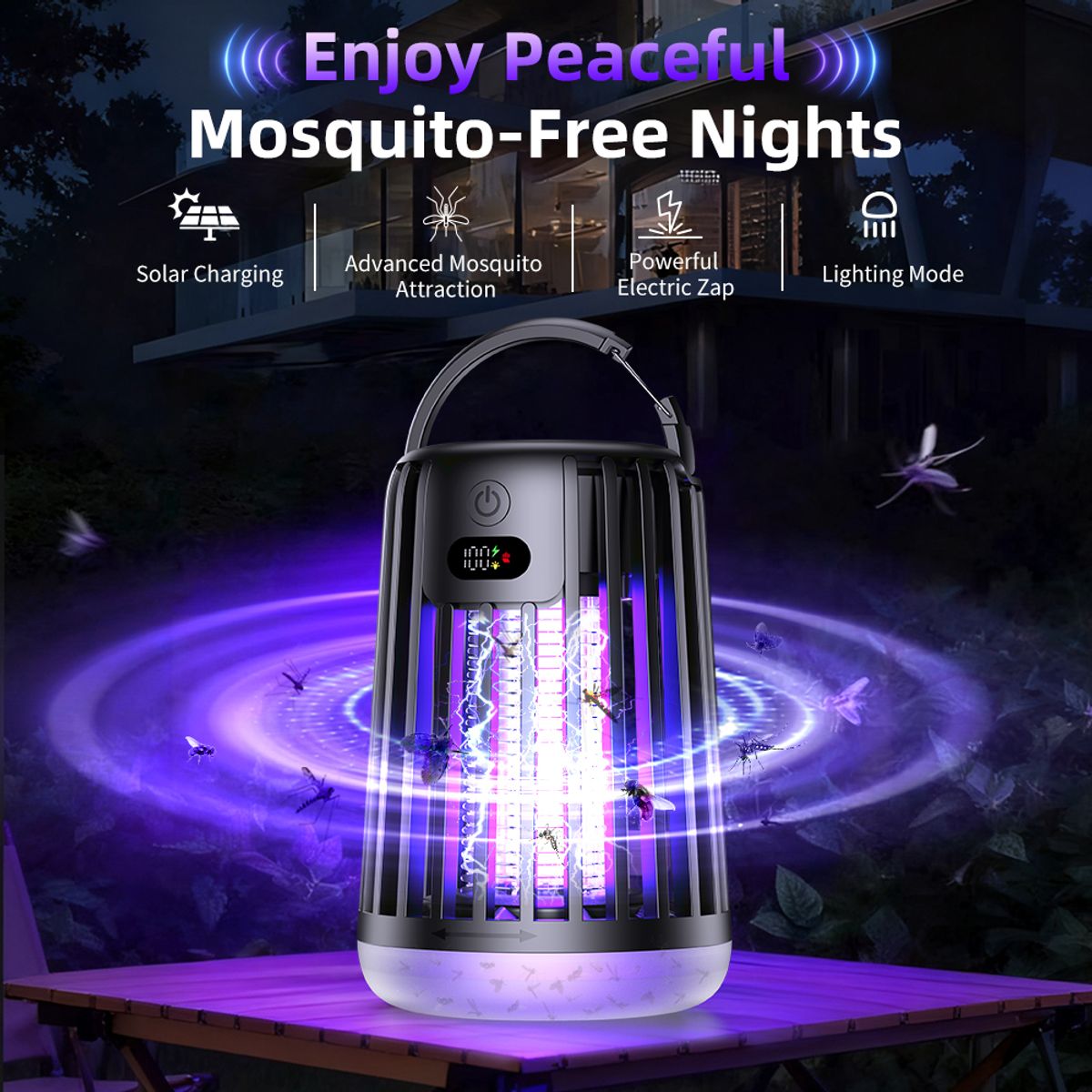 Seamless Outdoors UV Bug Zapper  - Bug Zapper Black