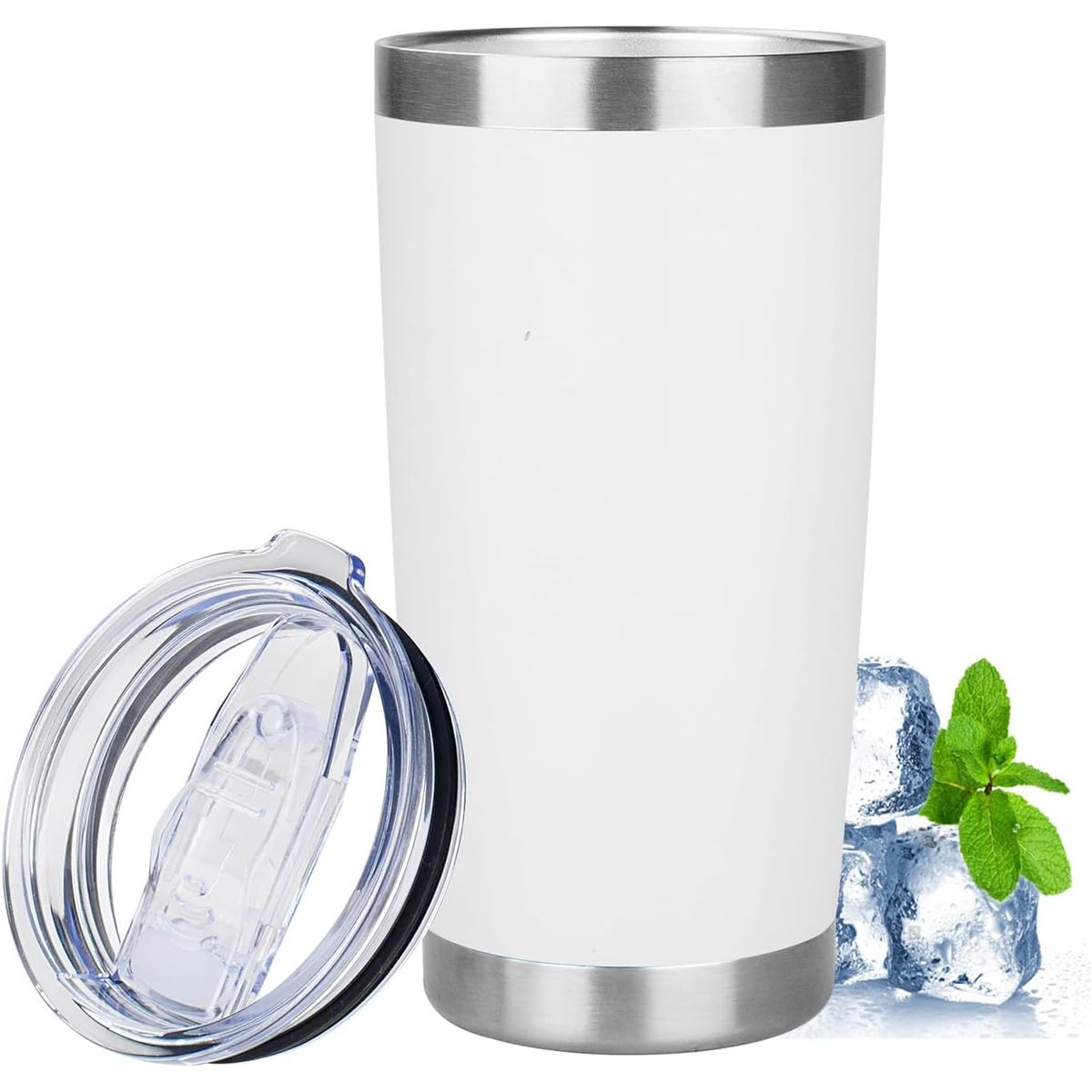 Stainless Steel Travel Coffee Tumbler - White