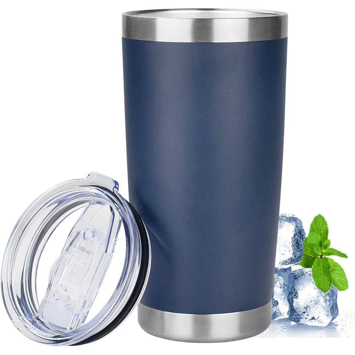 Stainless Steel Travel Coffee Tumbler - Navy blue