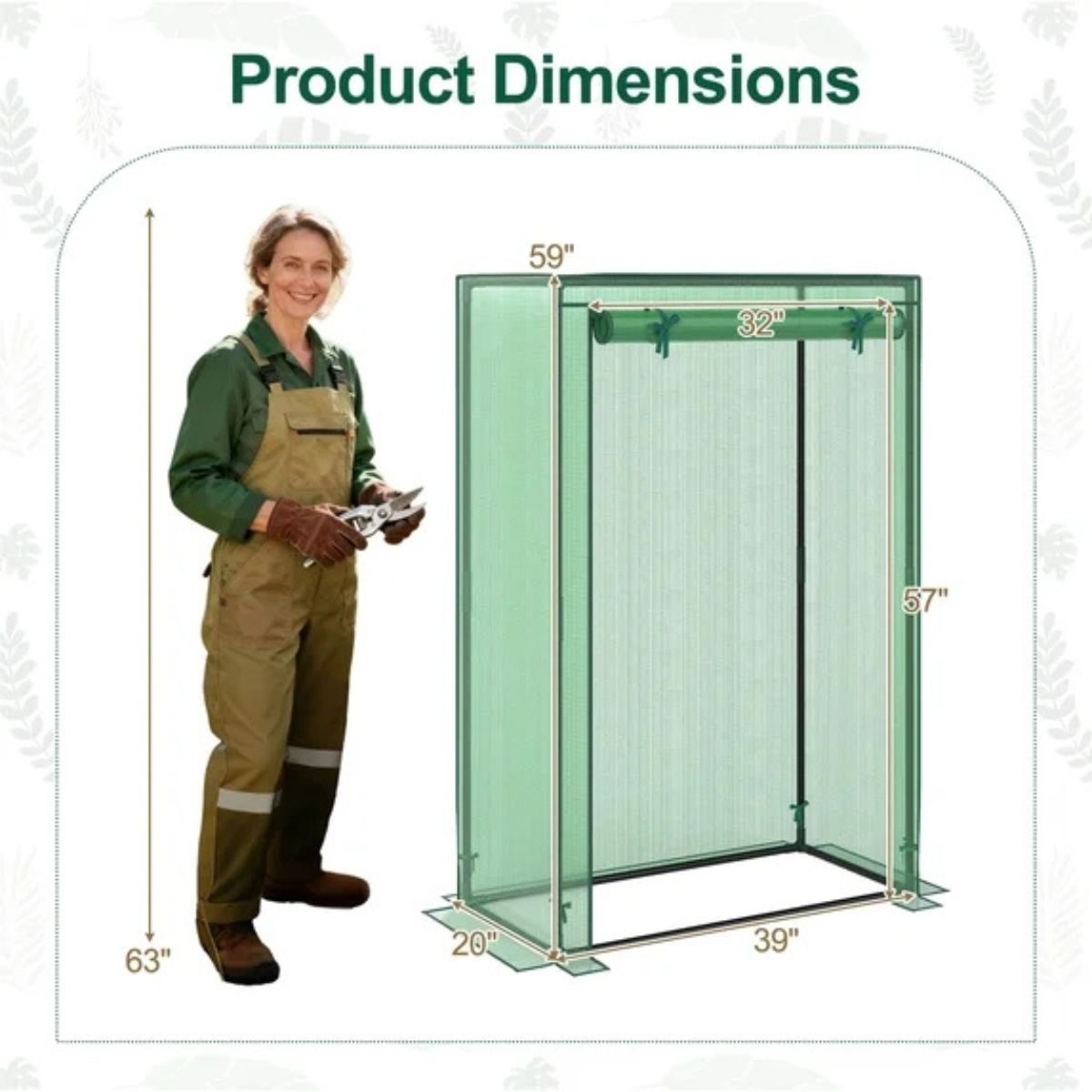Portable Mini Greenhouse - 39” x 20” x 59”