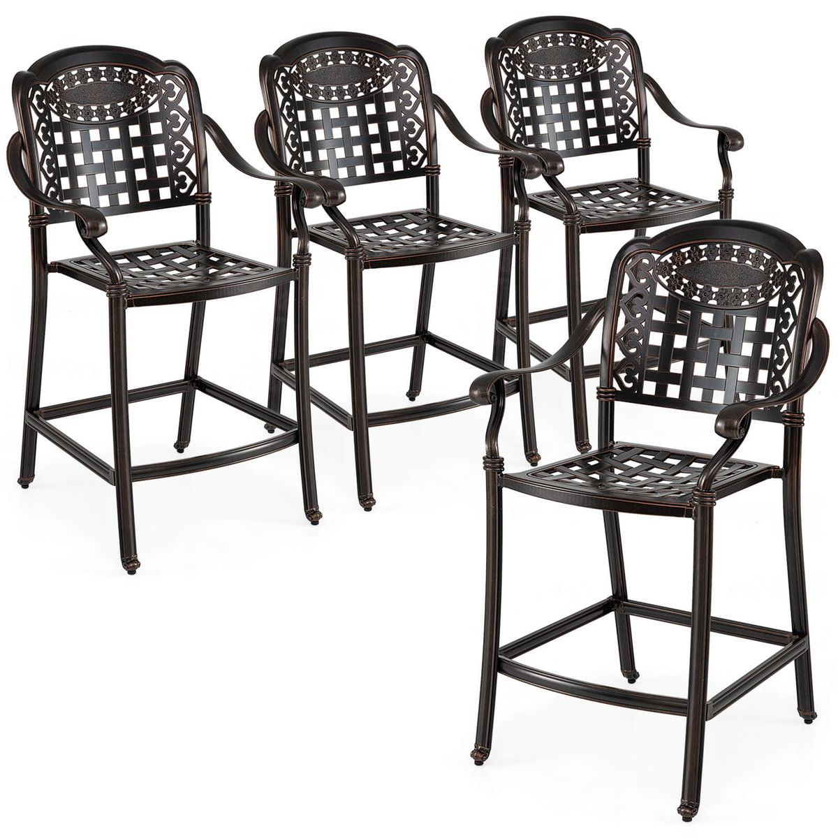 25.5” Outdoor Bar Stool (Set of 2 or 4) - Set of 4