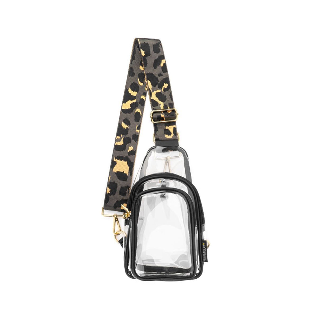Clear Riley Sling | Choose Your Strap - Black / Berry Stripe