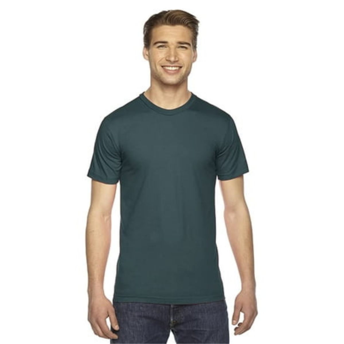American Apparel Men Fine Jersey Crewneck T-Shirt (X-Small) - Forest