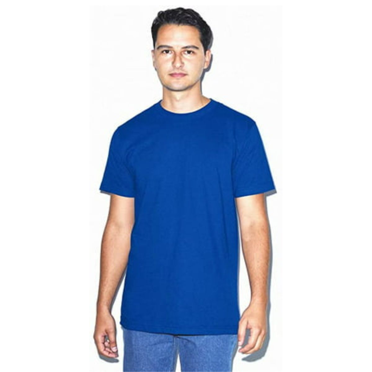 American Apparel Men Fine Jersey Crewneck T-Shirt (X-Small) - Royal Blue