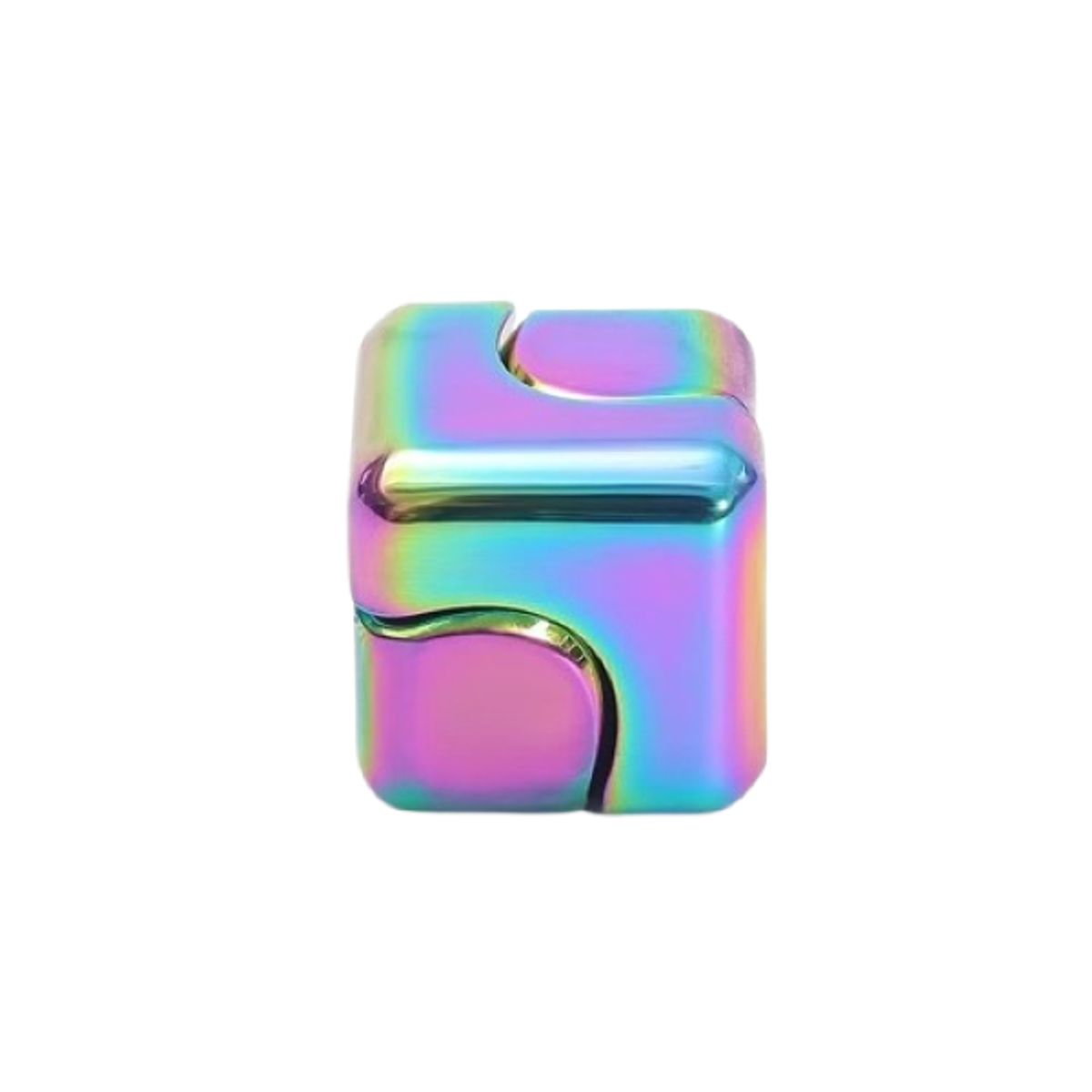 Premium Metal Cube Fidget Spinner - Rainbow