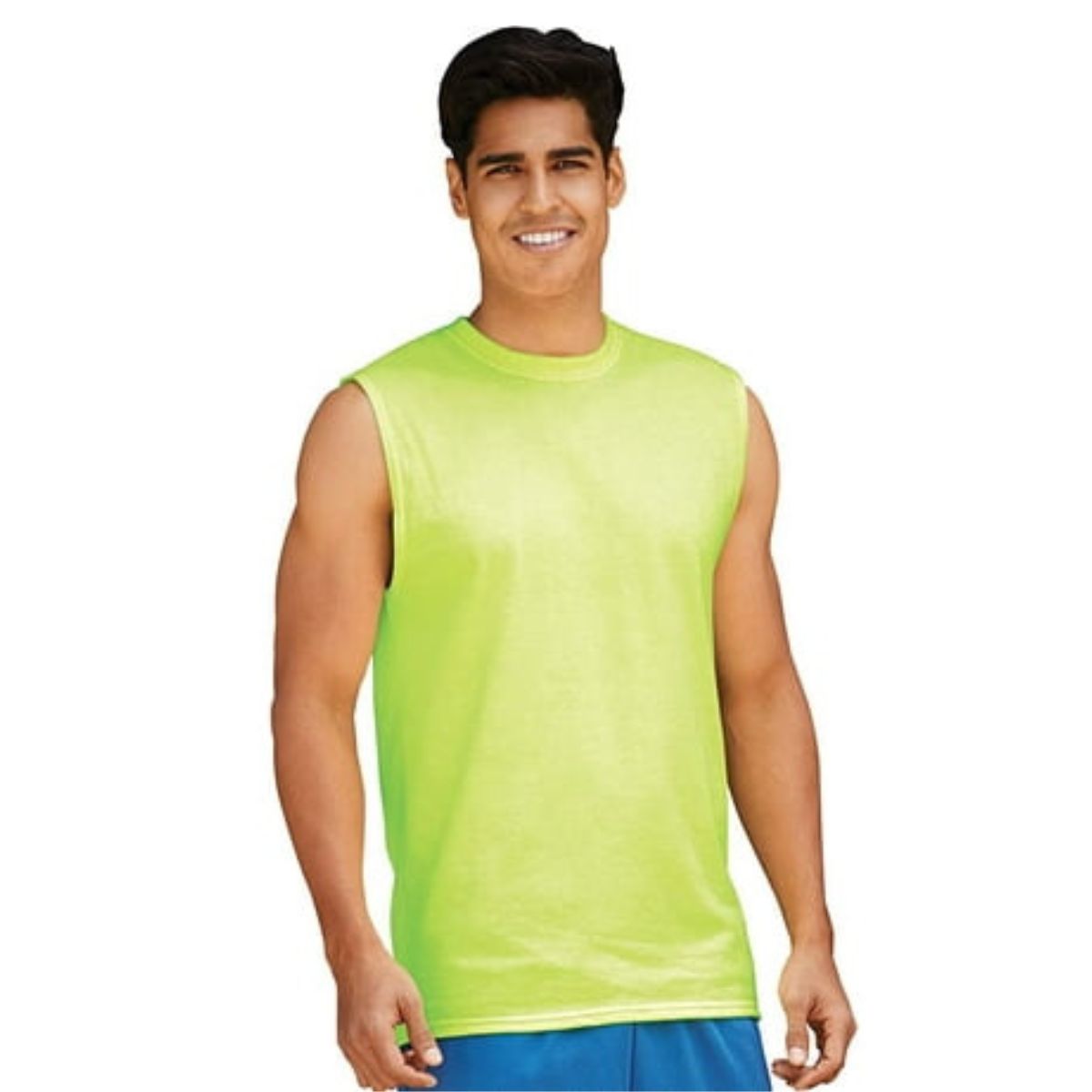 Jerzees 29SR Men's Sleeveless Shooter T-Shirt (Size Small) - Safety Green