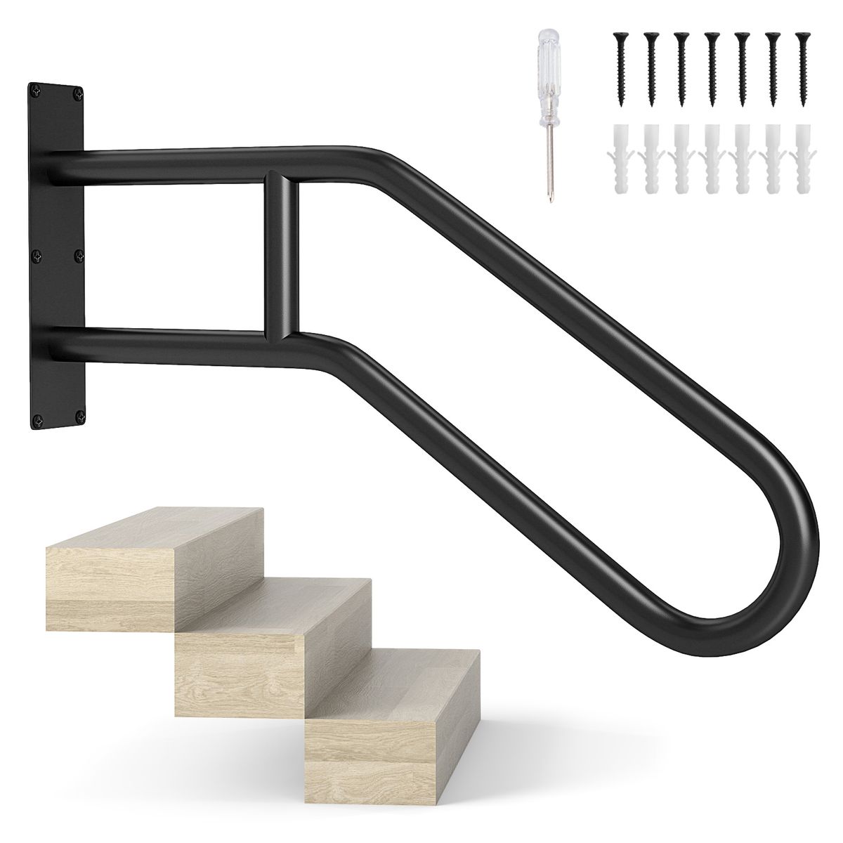 Heavy-Duty Wall-Mounted Handrail (1- or 2-Pack) - 1 PCS