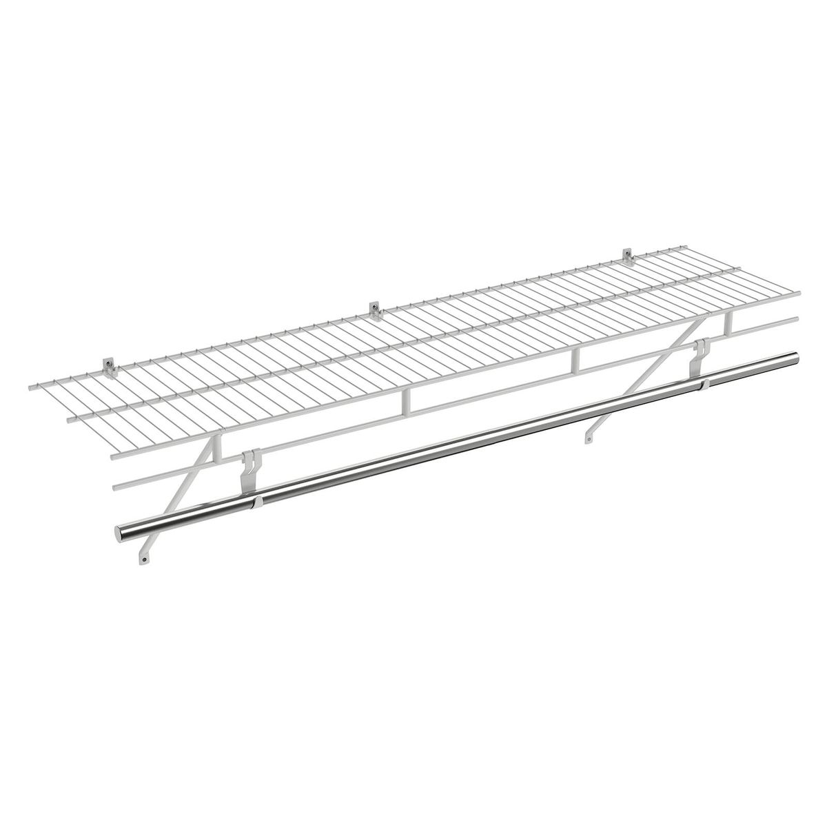 Closet Shelf with Hanging Rod - 4 ft x 12 inch