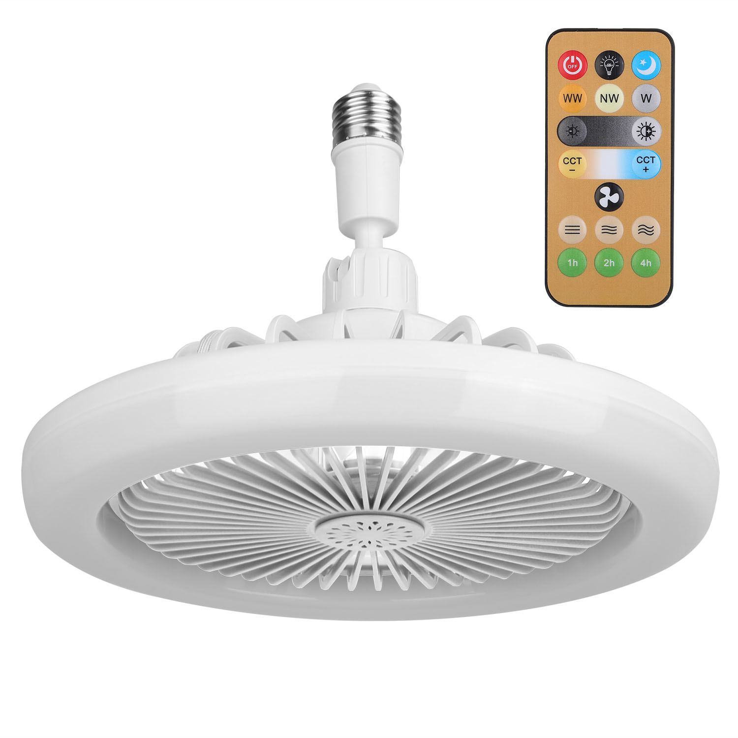 Socket Fan Light - White