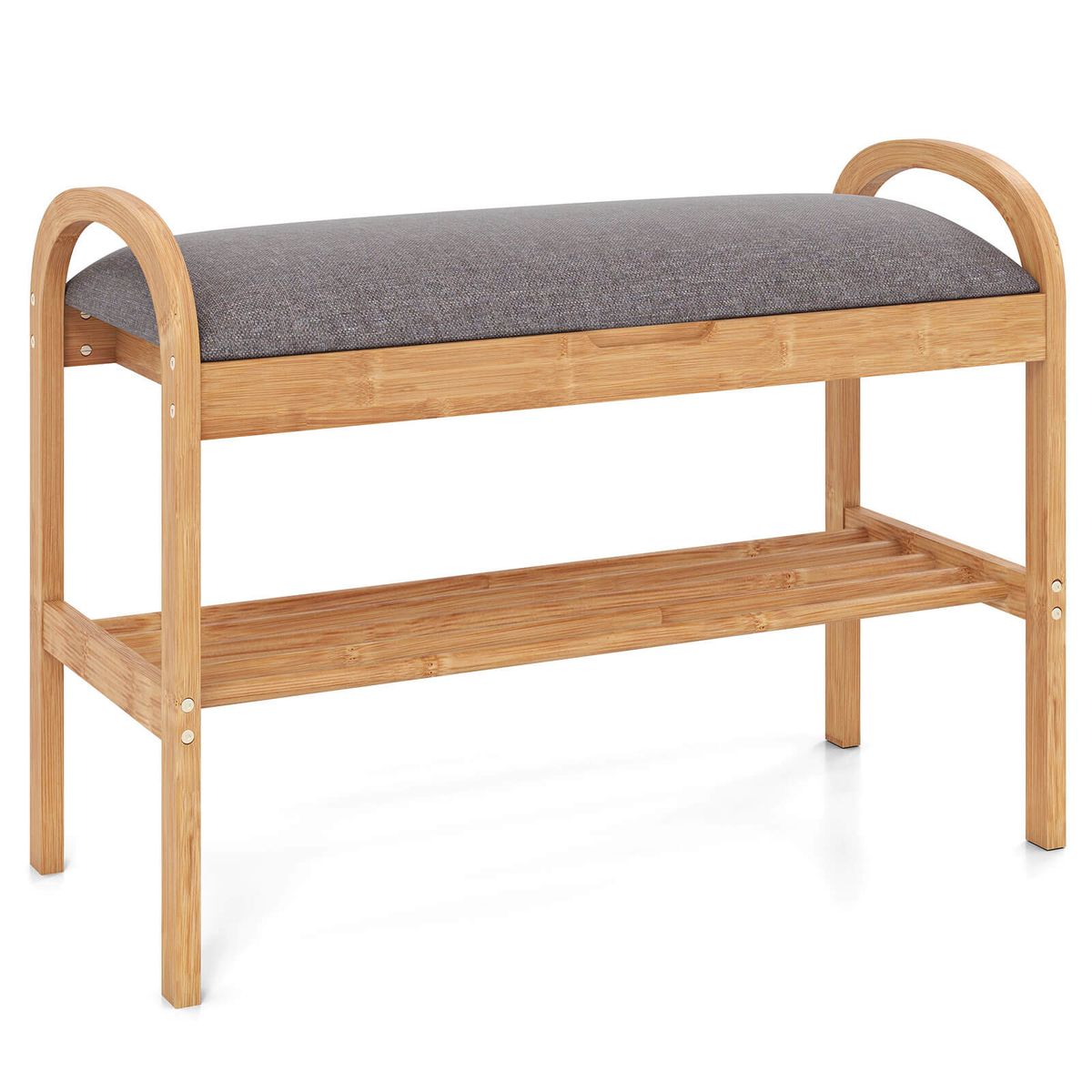 Bamboo Entryway Shoe Bench - 8.5 lbs