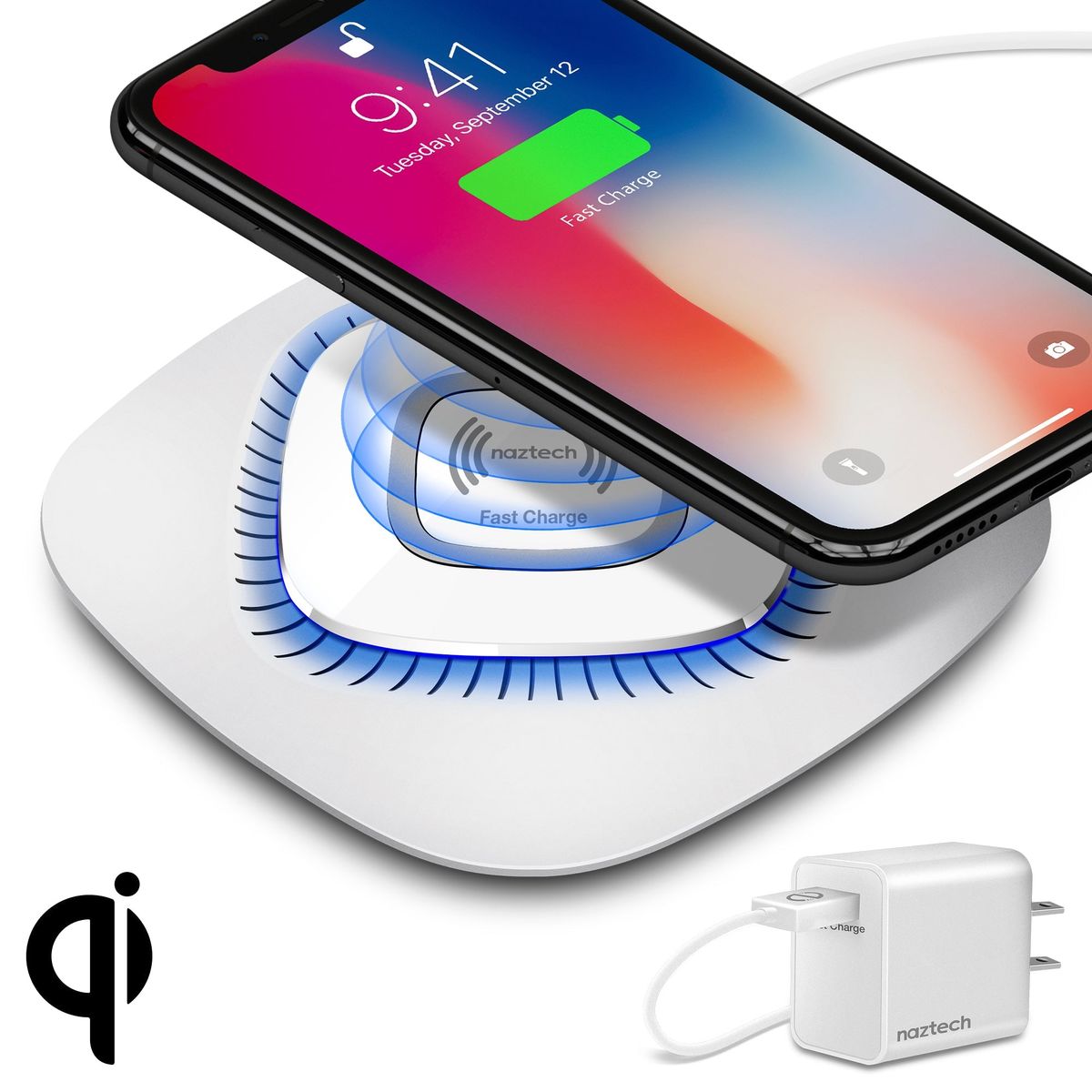 Power Pad Qi Wireless Fast Charger - White