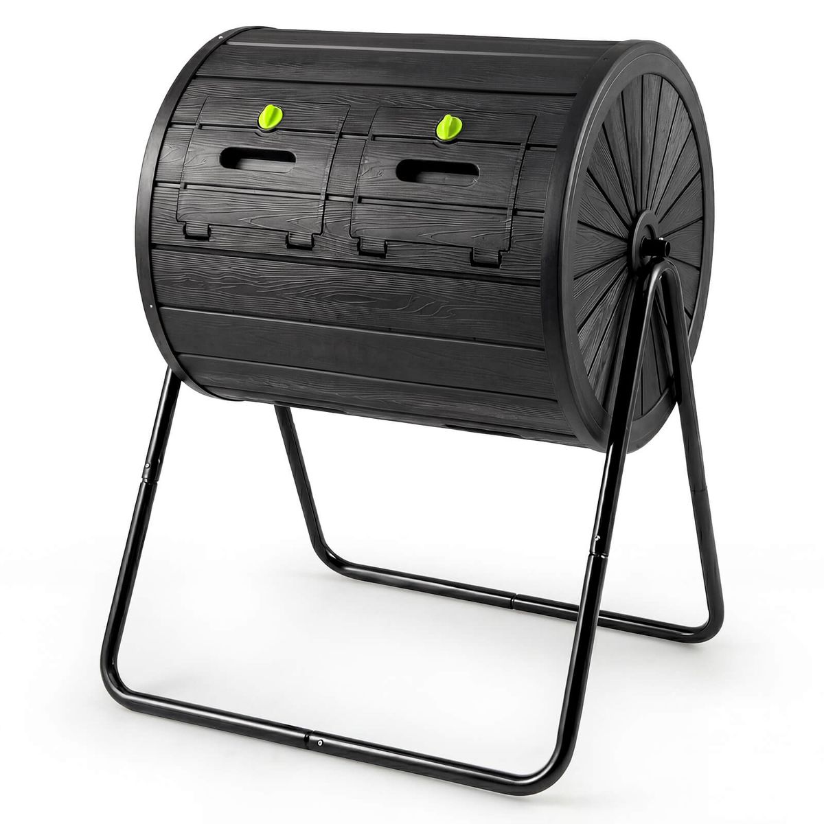 Dual Chamber Compost Tumbler  - Compost-Black