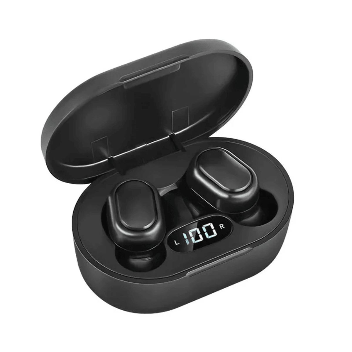 RockinPods Waterproof Bluetooth Earbuds with Digital Display - Black