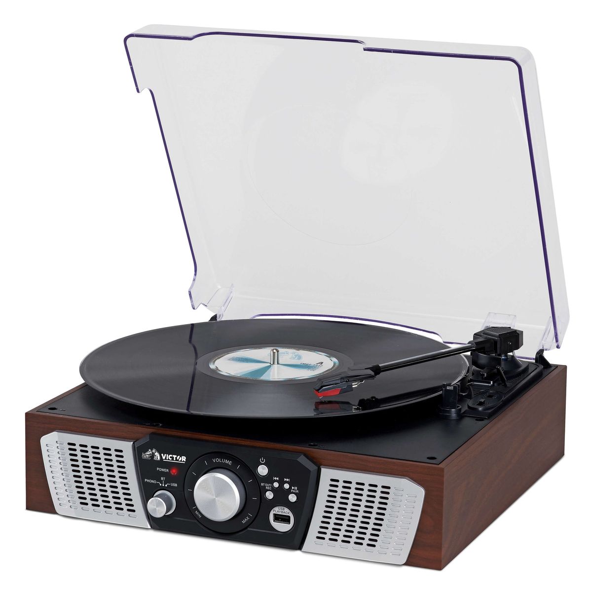 Lakeshore 5-in-1 Hybrid Bluetooth Turntable System - Espresso
