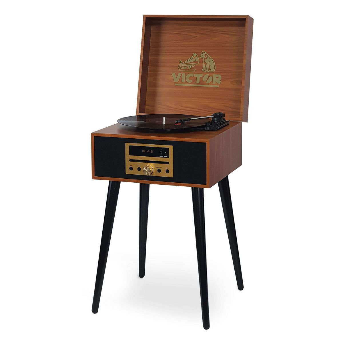 Newbury 8-in-1 Music Center with Chair-Height Legs - Mahogany