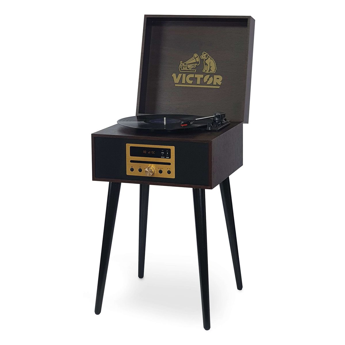 Newbury 8-in-1 Music Center with Chair-Height Legs - Espresso