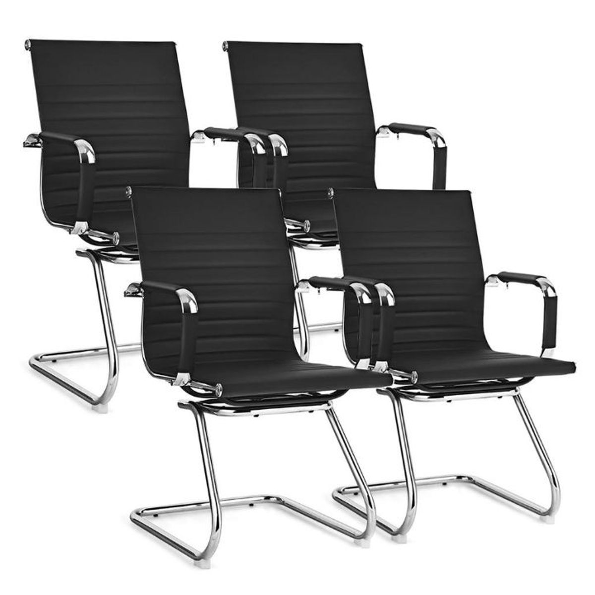 Silver and Black Office Chairs - Set of 2