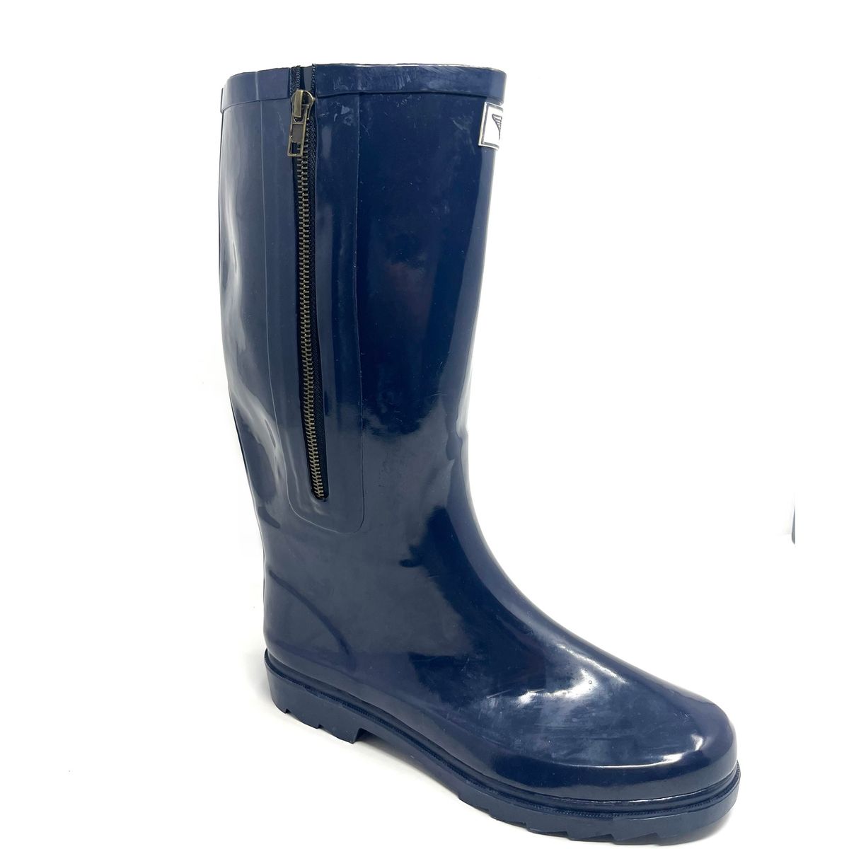 Women's Forever Side Zipper Rubber Rainboots - rb-6035-navy-8