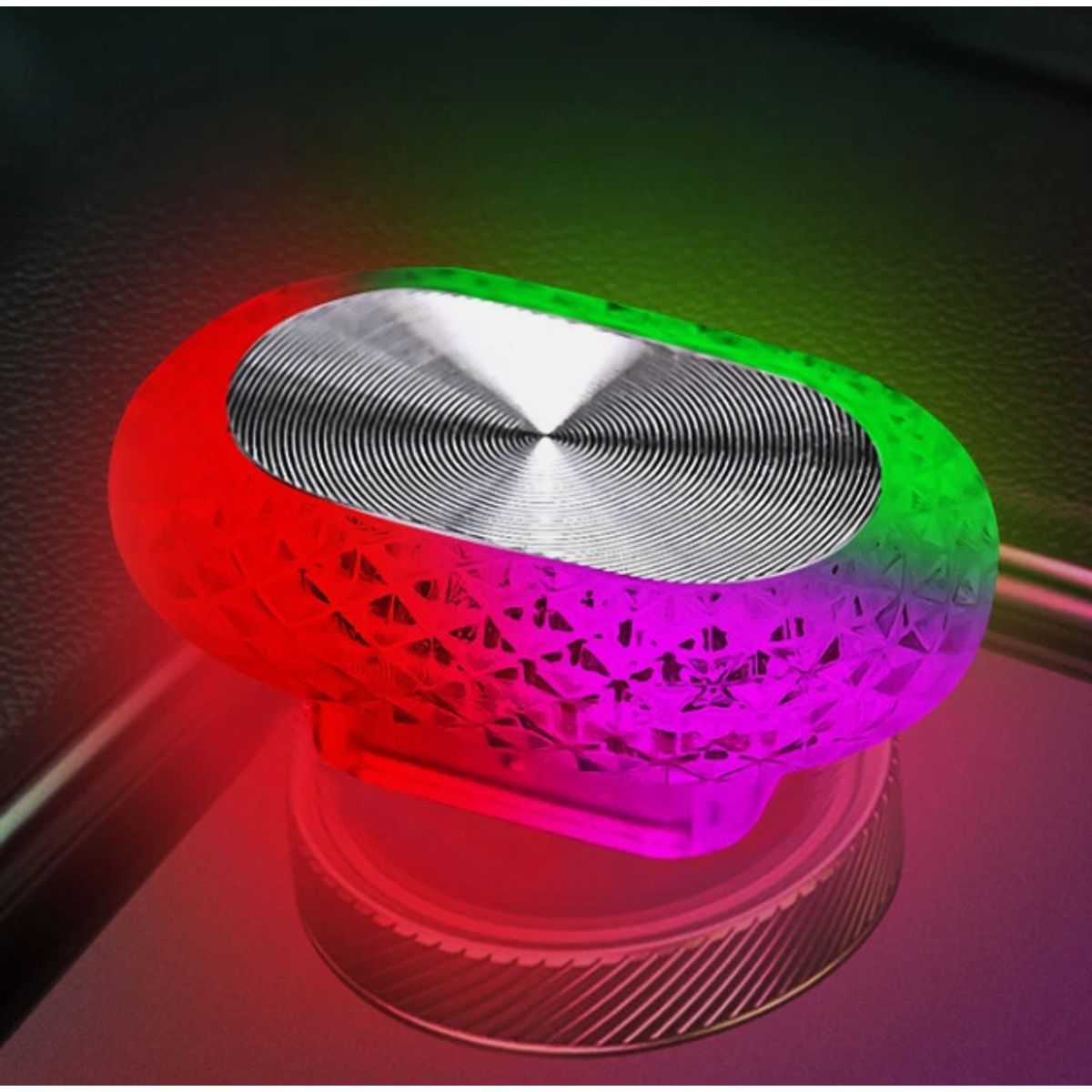 Oval Angel Eye USB Car Interior Decorative Light - Colorful Slow Flash
