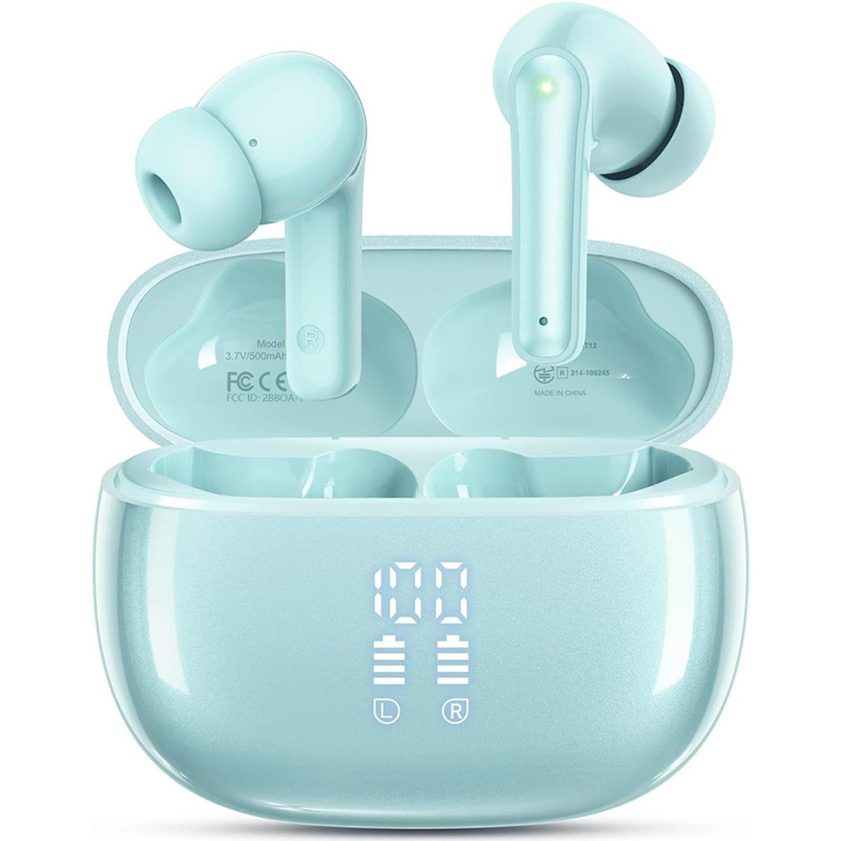Bluetooth Noise Canceling Wireless Earbuds - Light Blue
