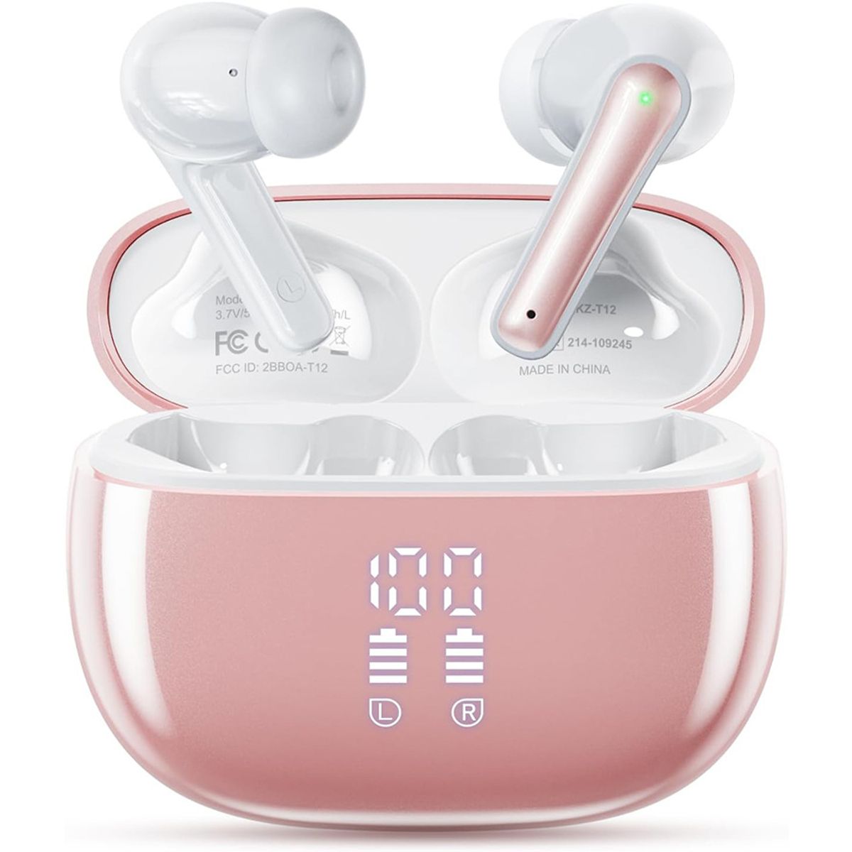 Bluetooth Noise Canceling Wireless Earbuds - Pink