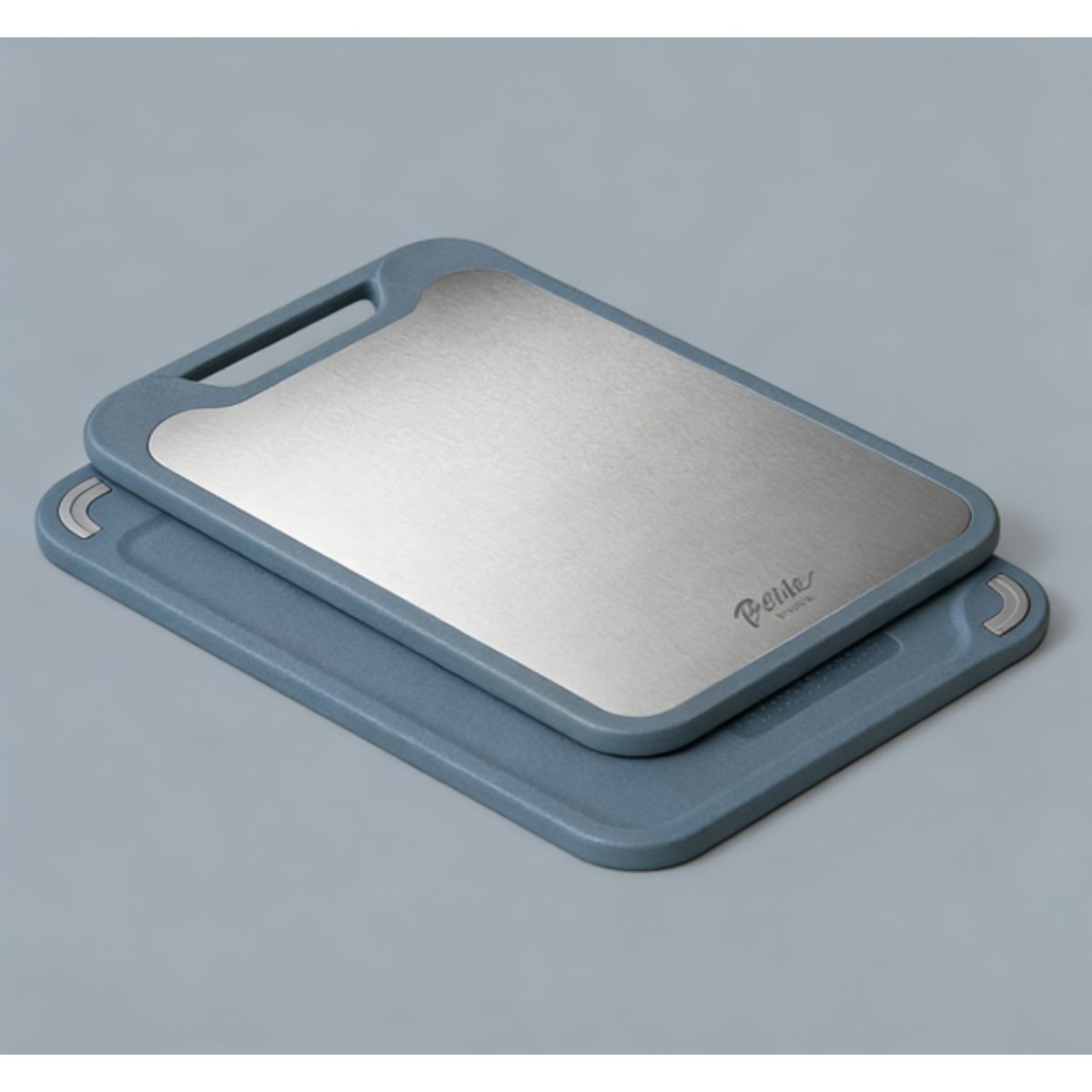 Double-Sided 304 Stainless Steel Cutting Board - Blue-L