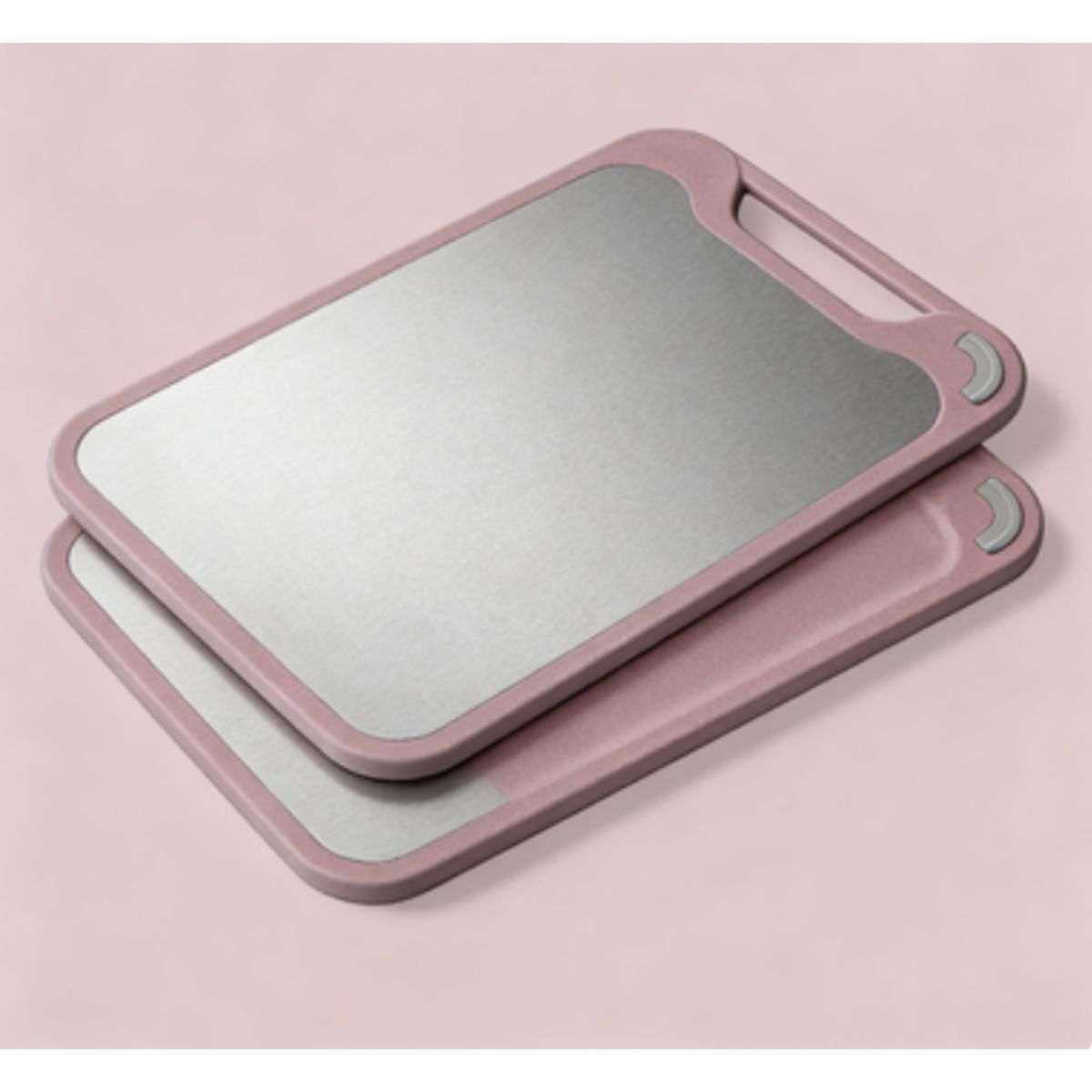 Double-Sided 304 Stainless Steel Cutting Board - Pink-S