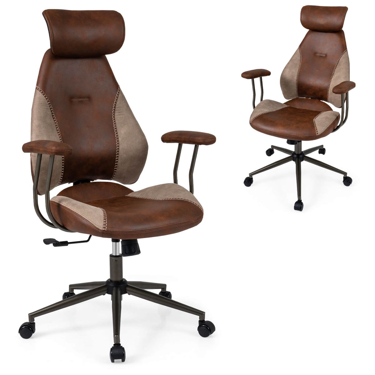 Ergonomic Office Chair  - Brown & Beige