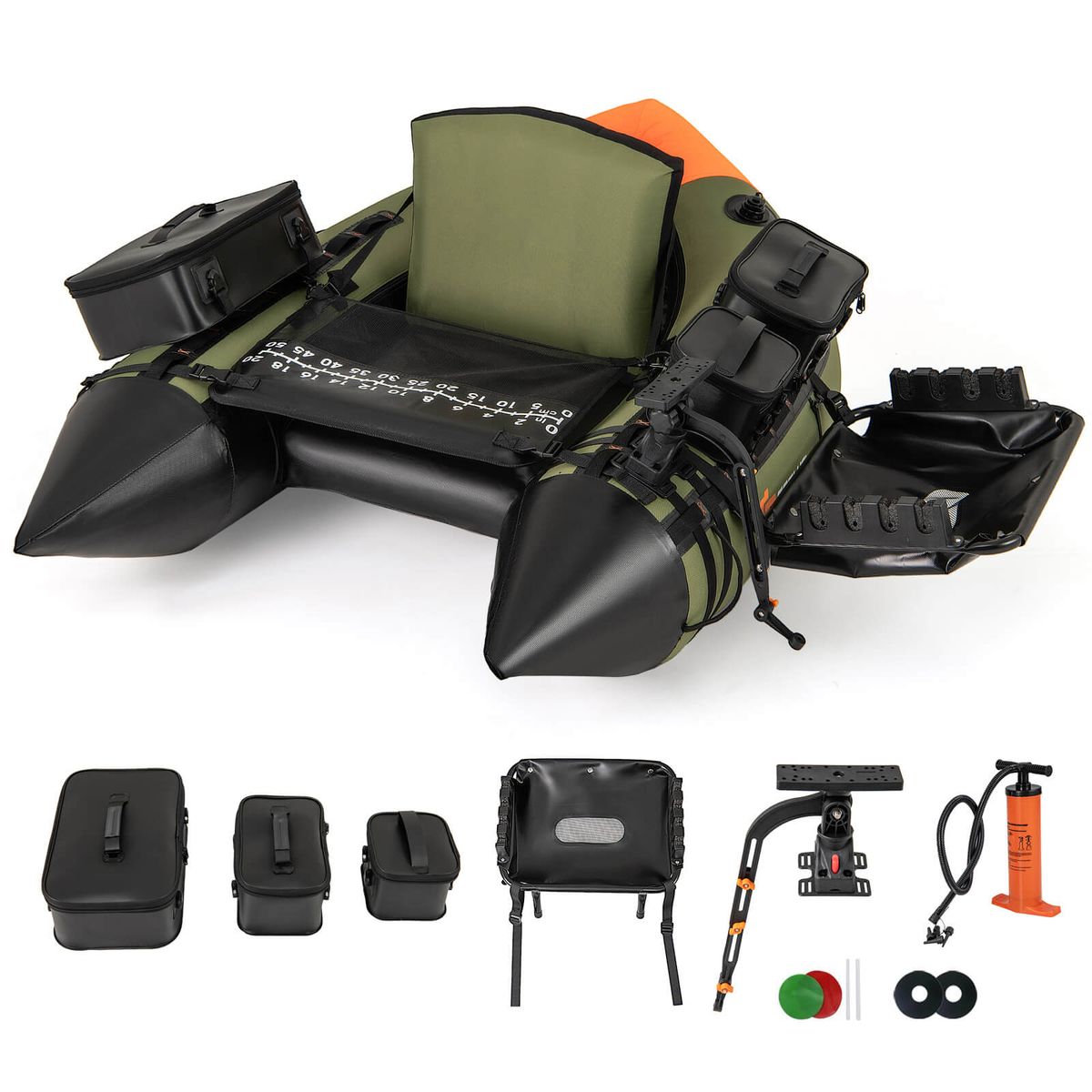 Portable Inflatable Fishing Boat - Green