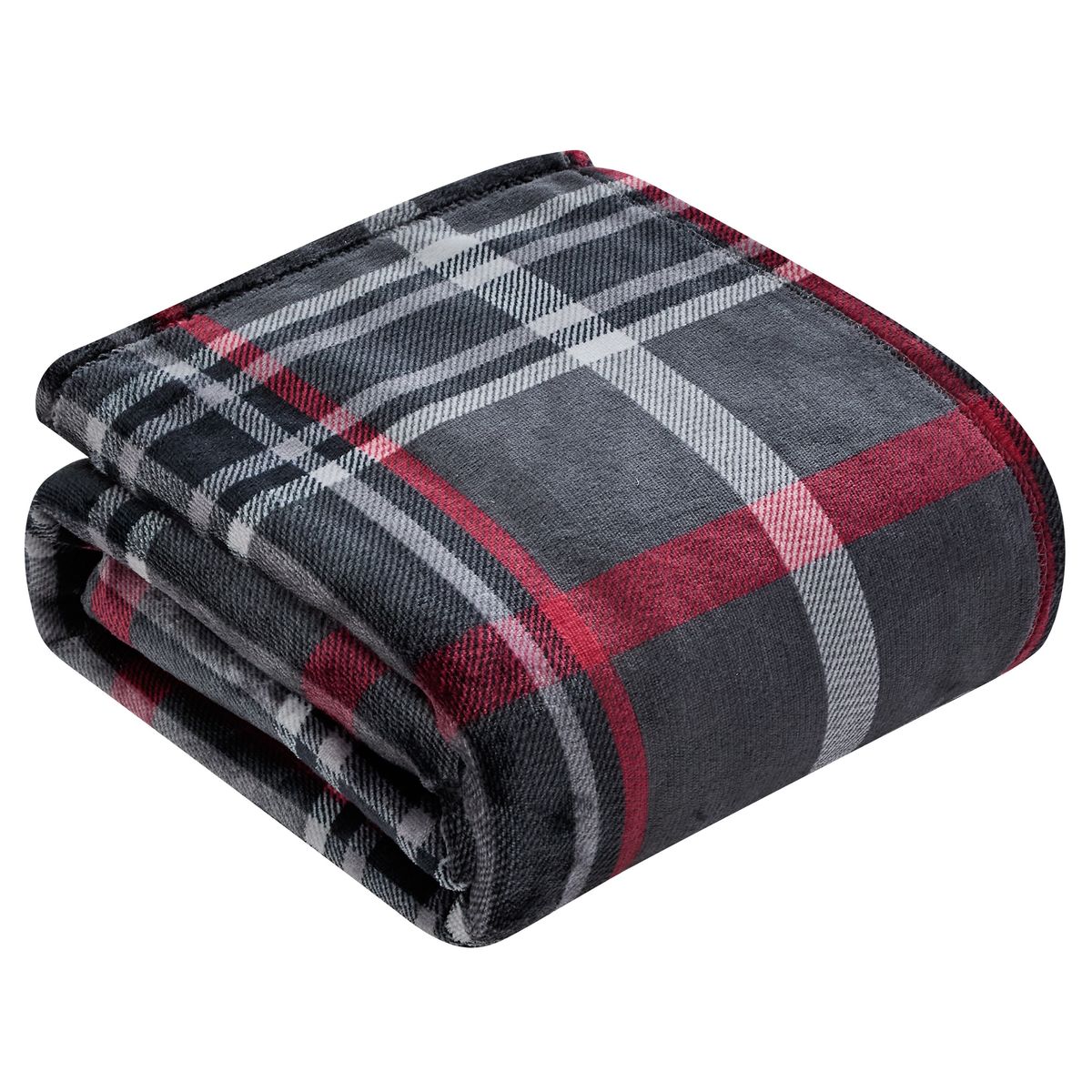 Plaid Printed Throw - Midnight Plaid No Sherpa