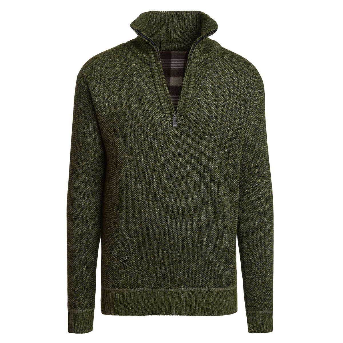 Men's Casual Half-Zip Fleece Sweater Jacket - Small / Green