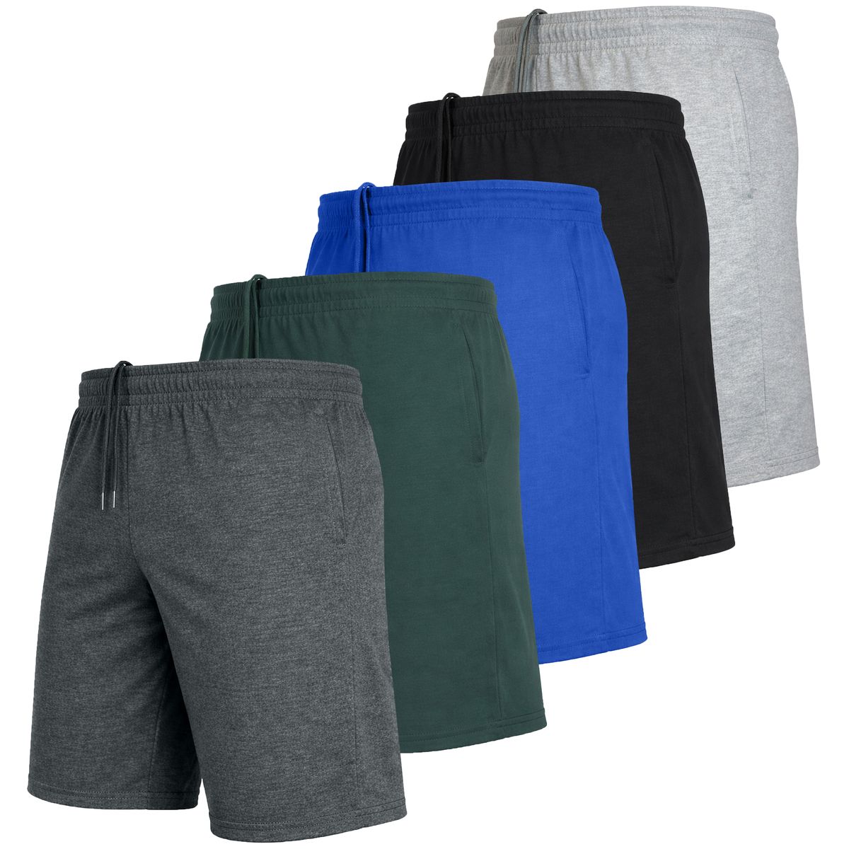 Men’s Modern Fit Cotton Blend Lounge Shorts (5-Pack) - JMKS-400/2XL