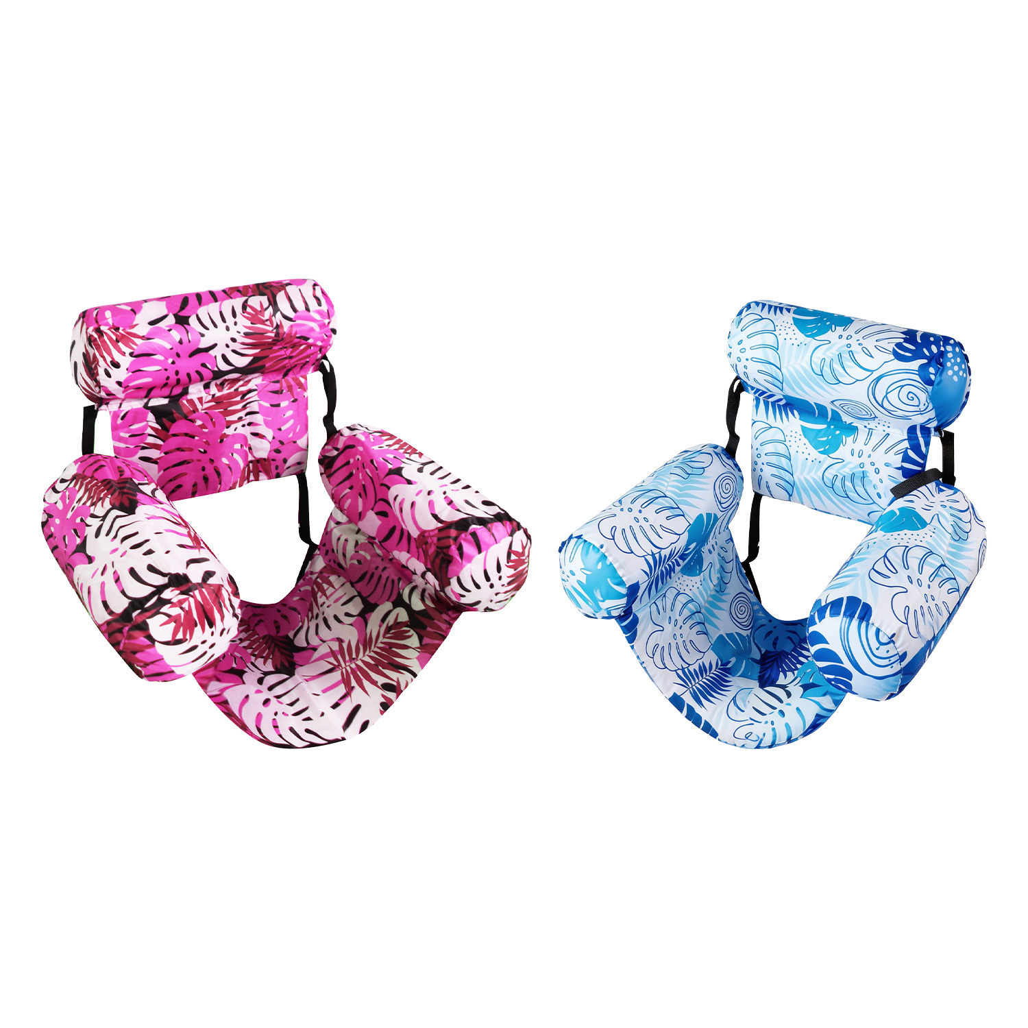Inflatable Pool Hammock Lounge Chair (2‑Pack) - Pink & Light Blue