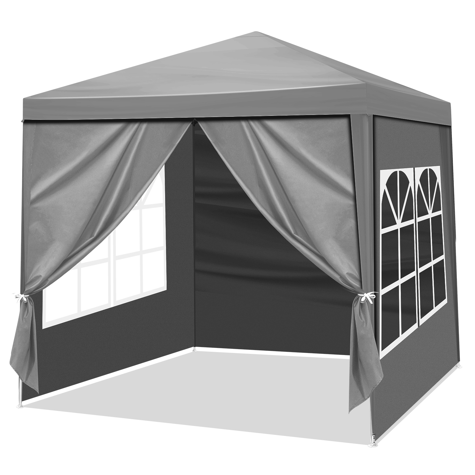 Small Canopy Tent with 4 Side Walls - Gray