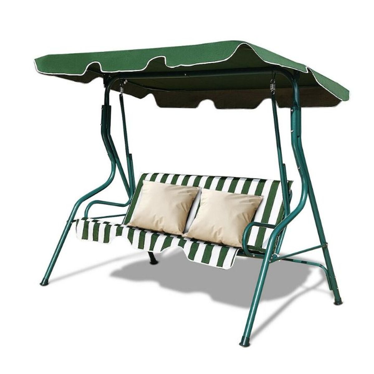 3-Seat Patio Canopy Glider Swing - Green