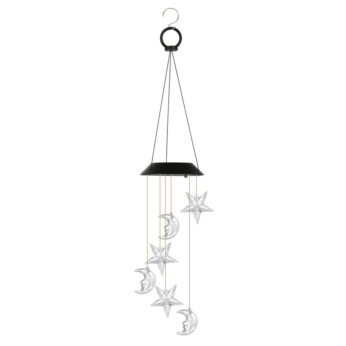 Solar Color-Changing Moon & Star Wind Chime (1 or 2-Pack) - 1-Piece
