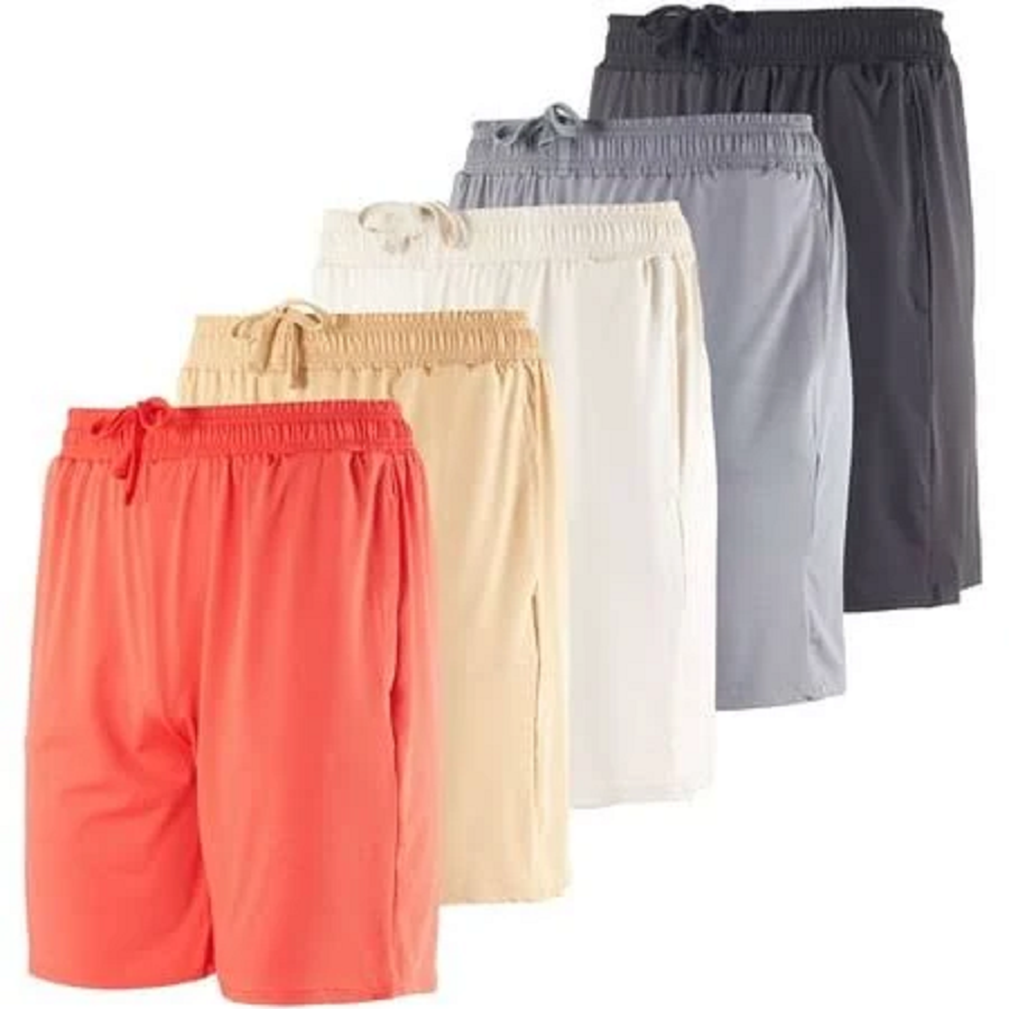Men's Dry-Fit 7" Sweat Resistant Workout Shorts (5-Pack) - SET 1- Small