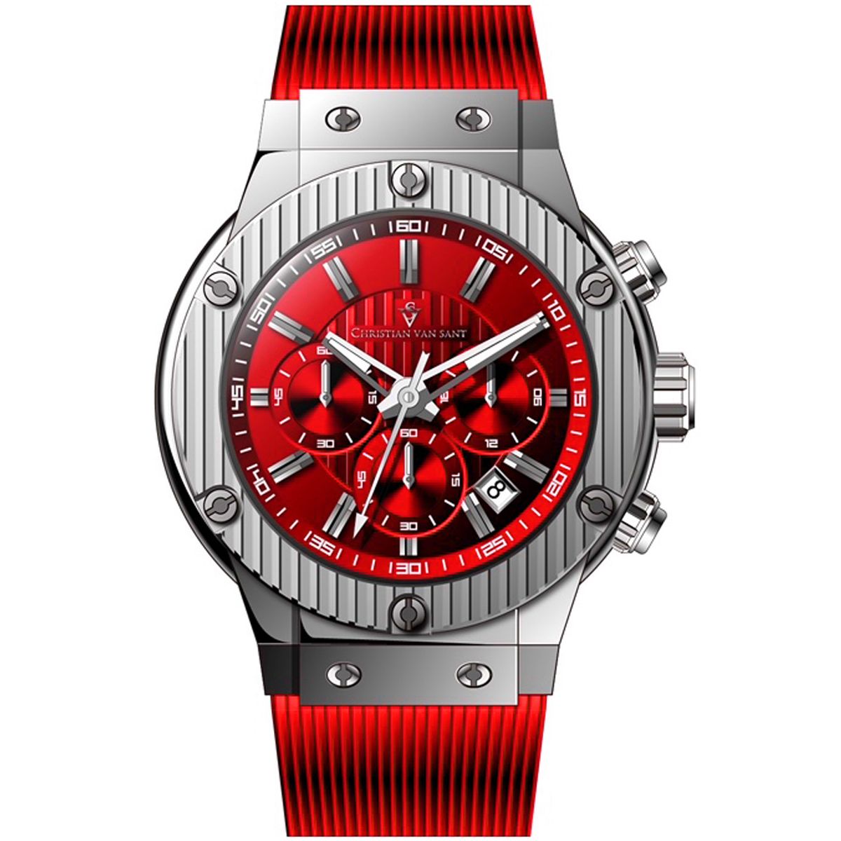 Christian Van Sant Men's Monarchy Red Dial Watch - CV8144- Red