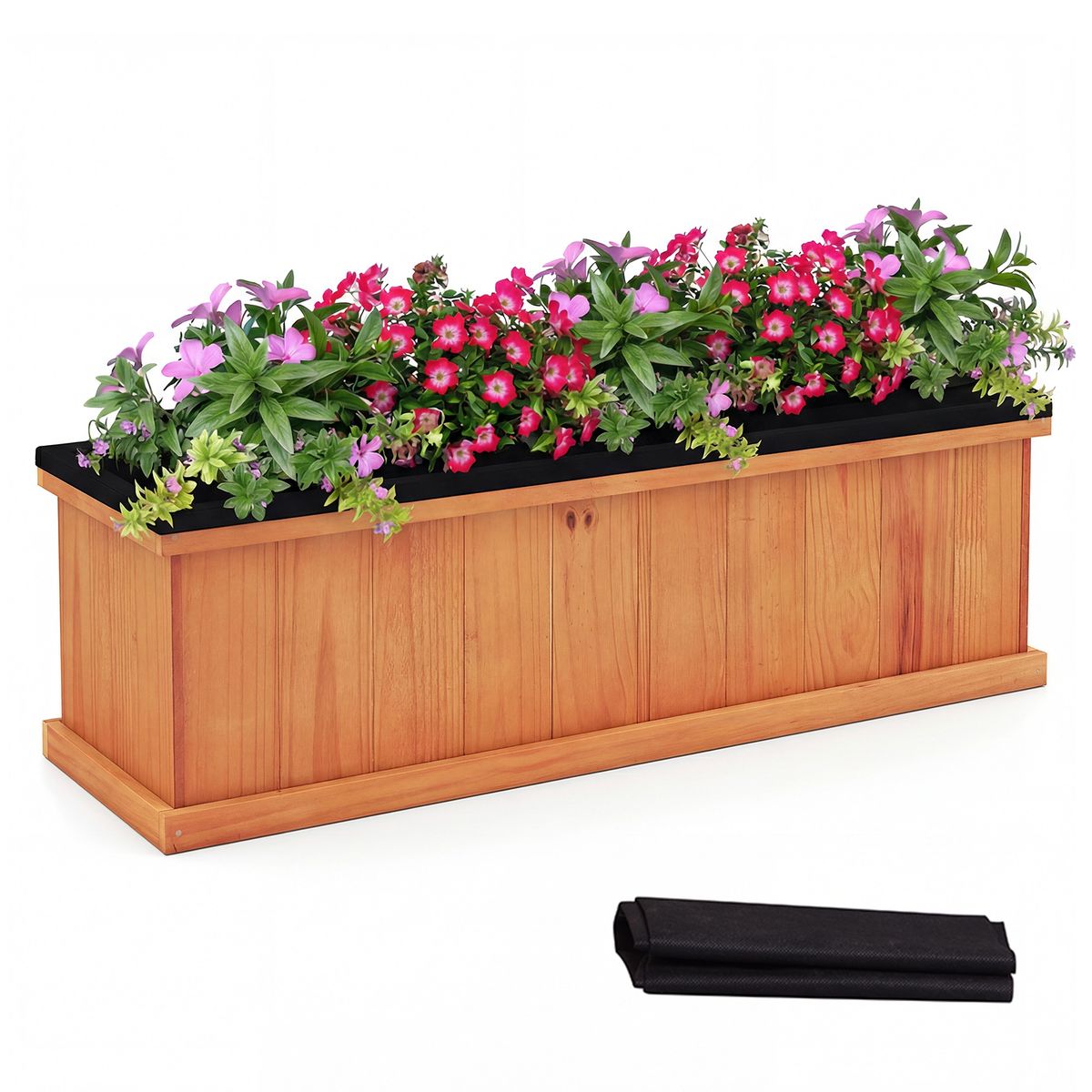 Wood Raised Garden Bed with Drainage Holes (1- or 2-Pack) - Garden Bed -1